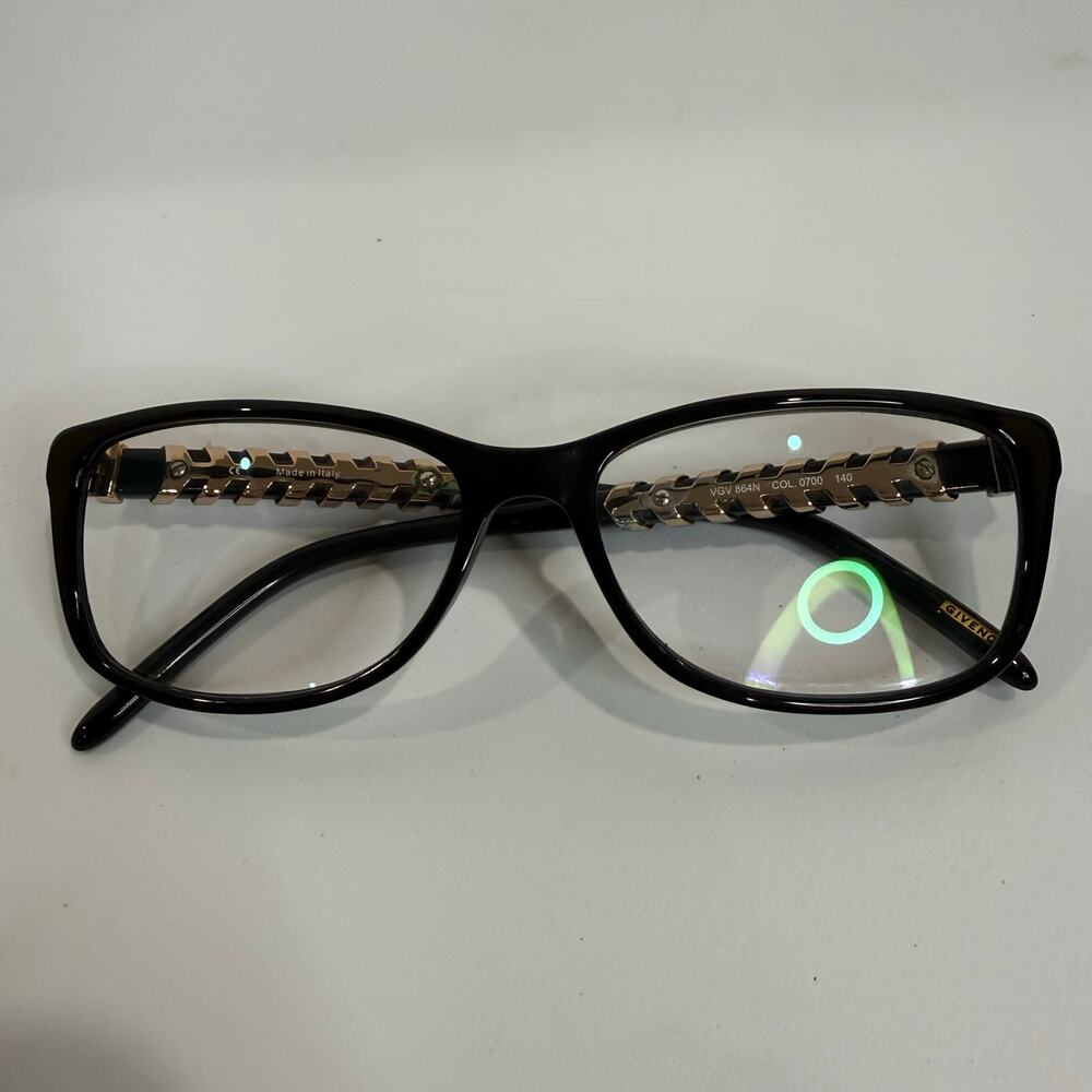 Givenchy VGV 864N 0700 Black Gold Eyeglasses 50 18 140 Italy Frames Only